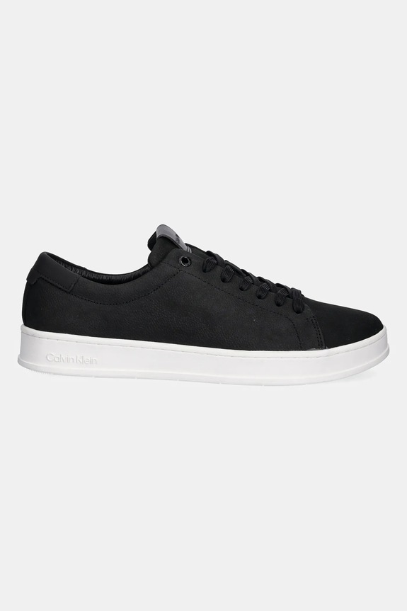 Kožne tenisice Calvin Klein LOW TOP LACE UP NU HM0HM01758 crna SS25