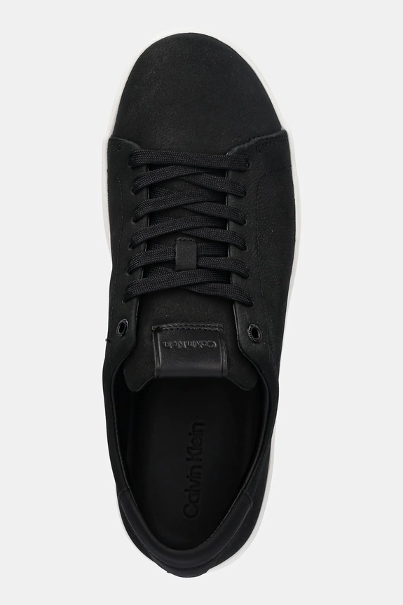 Kožne tenisice Calvin Klein LOW TOP LACE UP NU crna HM0HM01758
