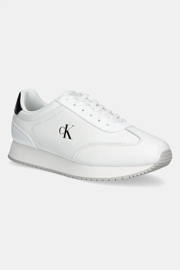 Calvin Klein Jeans sneakers RUNNER LACEUP TC finta pelle fiore bianco YM0YM01187