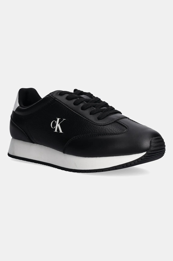 Calvin Klein Jeans sneakersy RUNNER LACEUP TC imitacja skóry licowej czarny YM0YM01187