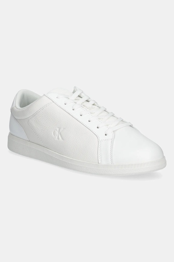 Tenisky Calvin Klein Jeans LOW PROFILE CUPSOLE CM imitácia kože biela YM0YM01190