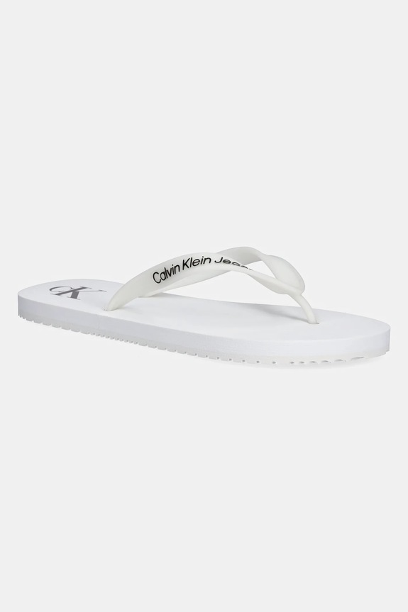 Calvin Klein Jeans șlapi BEACH SANDAL TRANSPARENT TPU alb YM0YM01267