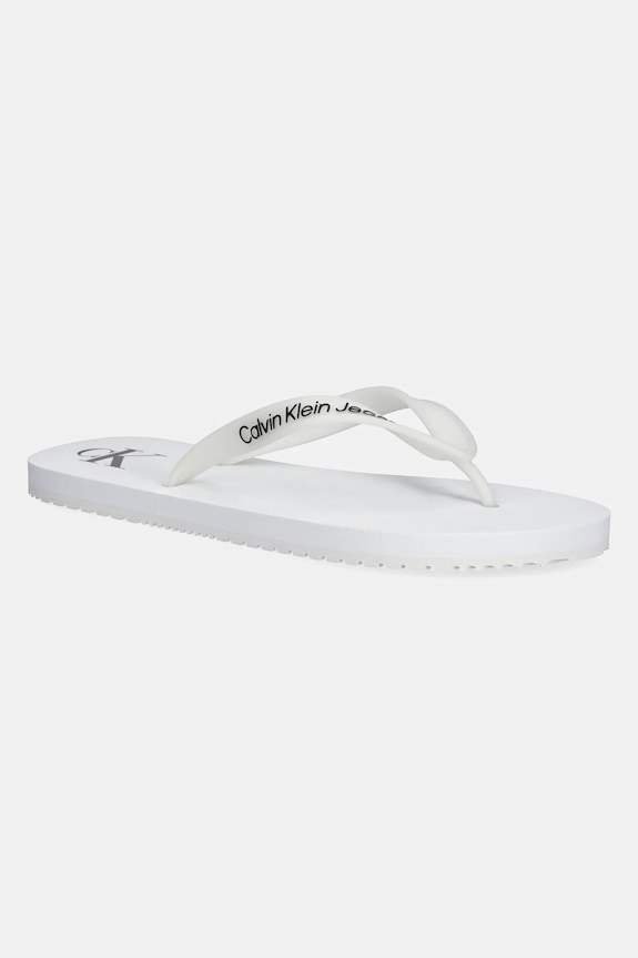 Calvin Klein Jeans șlapi BEACH SANDAL TRANSPARENT TPU alb YM0YM01267
