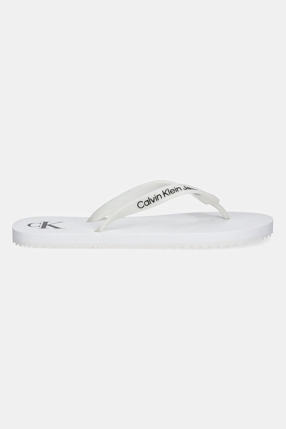 Calvin Klein Jeans șlapi BEACH SANDAL TRANSPARENT TPU YM0YM01267 alb SS25
