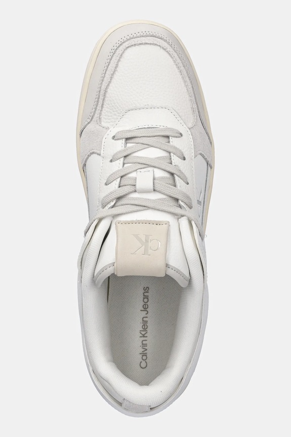 Cipele Calvin Klein Jeans BASKET CUP LOW LACEUP LTH MIX bijela YM0YM01308