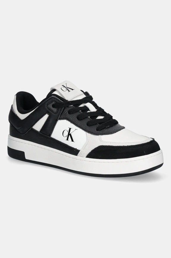 Topánky Calvin Klein Jeans BASKET CUP LOW LACEUP LTH MIX textilný čierna YM0YM01308