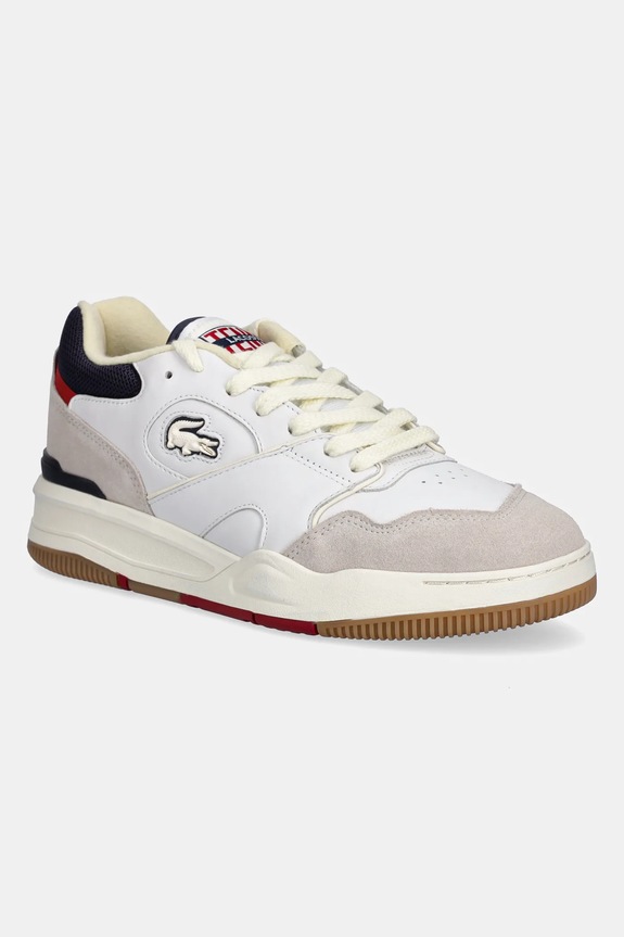 Lacoste sneakersy skórzane LINESHOT skóra zamszowa biały 48SMA0102