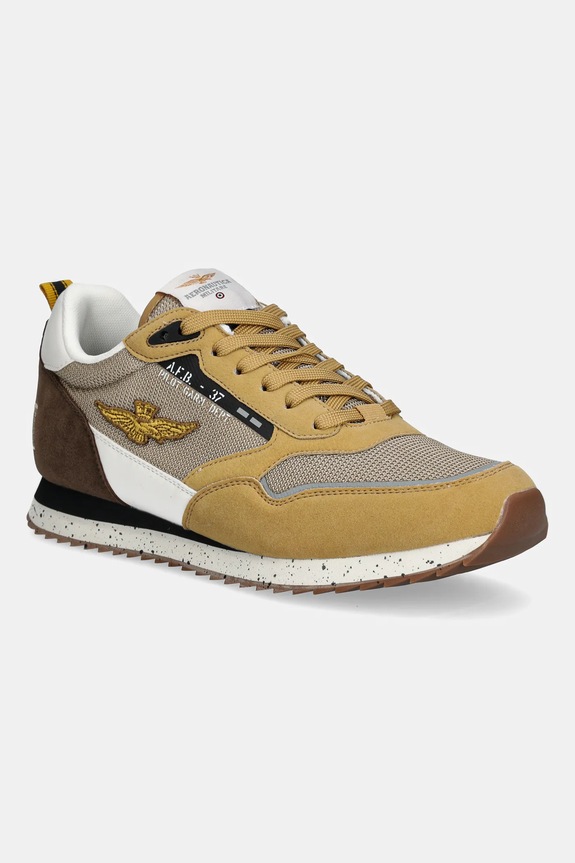 Aeronautica Militare sneakersy SC288CT3545 imitacja skóry licowej brązowy SC288CT3545.94638