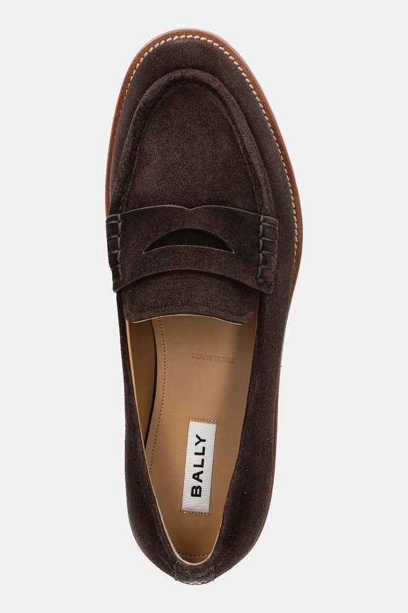 Bally mocasini din piele întoarsă maro MSF0GB.SU018.U804