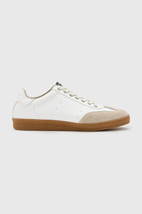AllSaints sneakers din piele Leo Low Top piele întoarsă alb M008FC