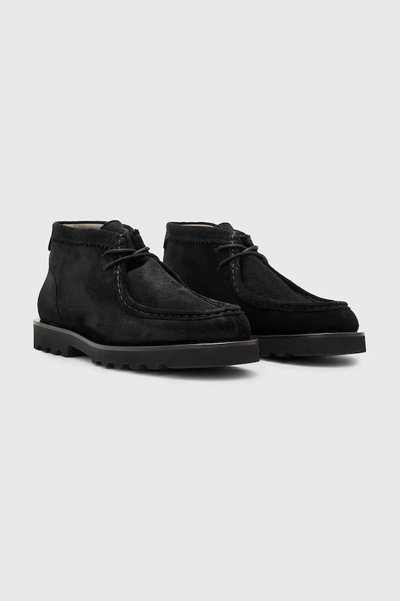 AllSaints buty zamszowe Skiff Suede Boot M015FC.BLK czarny SS25