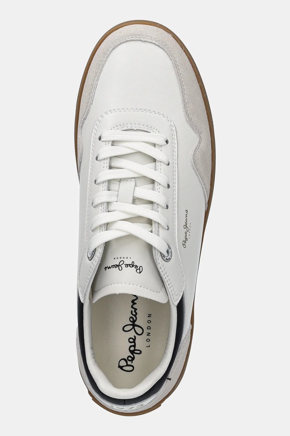 Kožne tenisice Pepe Jeans CAMDEN COLLAR M bež PMS00046