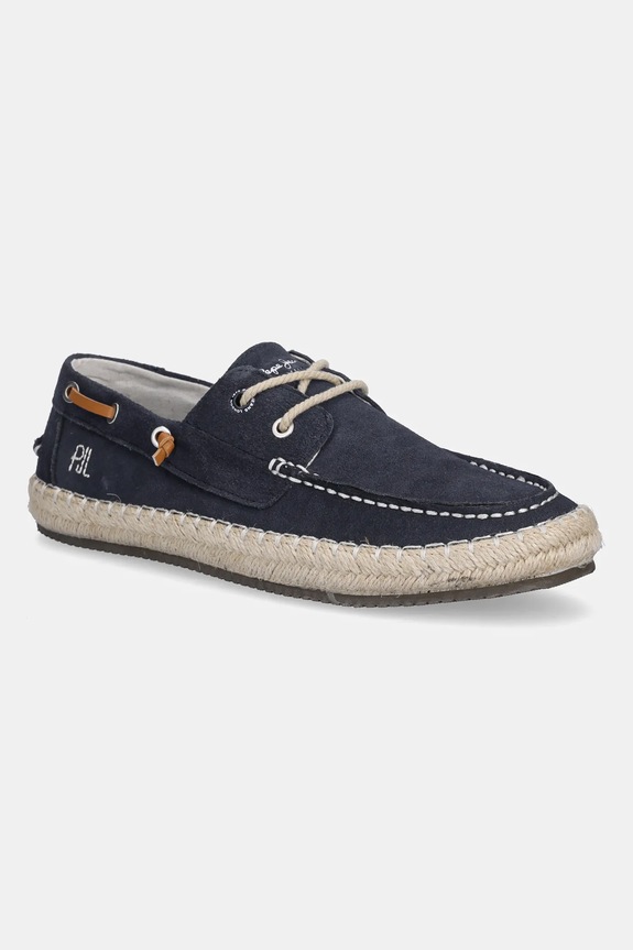 Semišové espadrilky Pepe Jeans TOURIST DECK tmavomodrá PMS10335