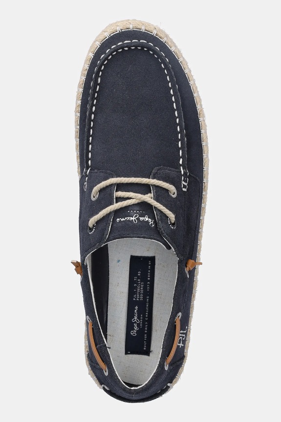 Semišové espadrilky Pepe Jeans TOURIST DECK tmavomodrá PMS10335