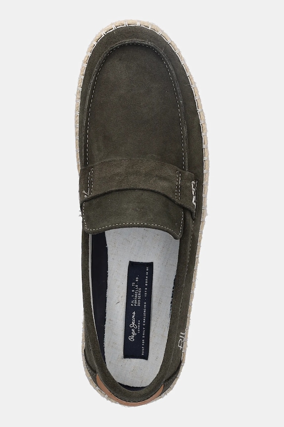 Semišové espadrilky Pepe Jeans TOURIST COAST zelená PMS10337
