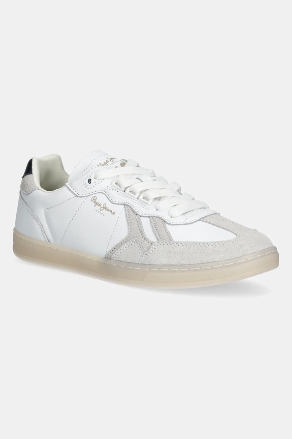 Tenisky Pepe Jeans BALL CLUB M usňová koža biela PMS00041