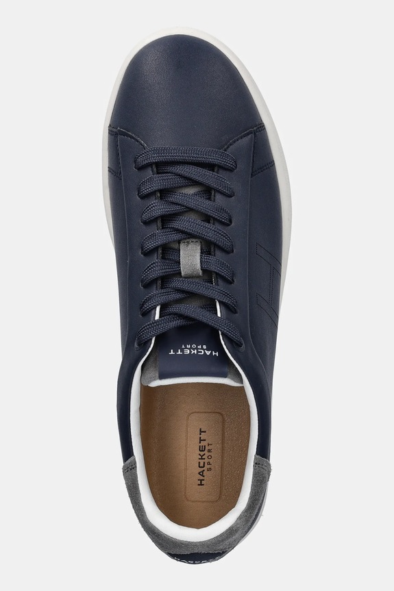 Hackett London sneakersy skórzane BOND MINIMAL granatowy HMS21457