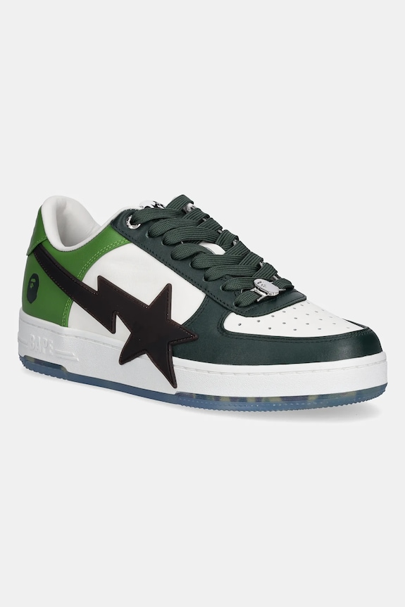 A Bathing Ape sneakersy skórzane BAPESTA OS M2 niska zielony 1K80191309