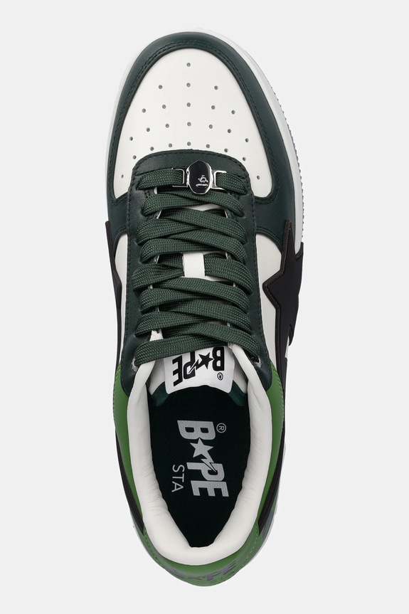 A Bathing Ape sneakersy skórzane BAPESTA OS M2 zielony 1K80191309