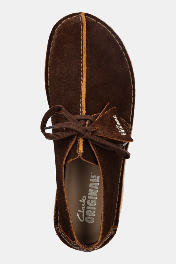 Clarks Originals półbuty zamszowe Desert Trek brązowy 26180655