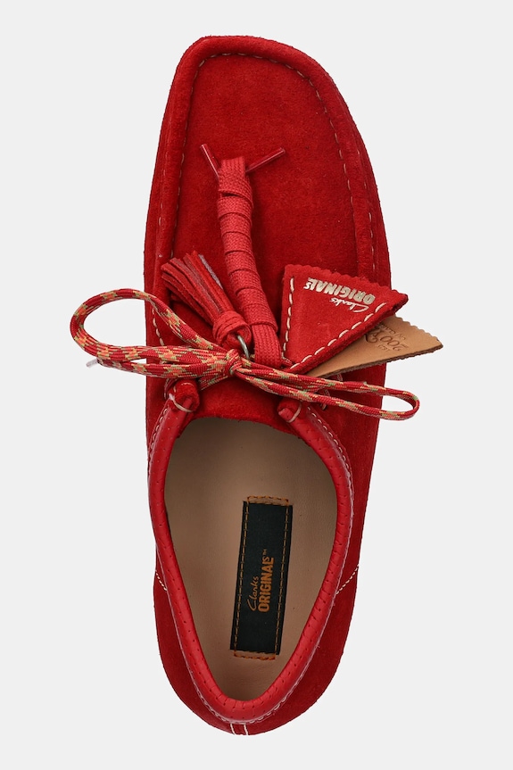 Clarks Originals mocassini in camoscio Wallabee rosso 26180195