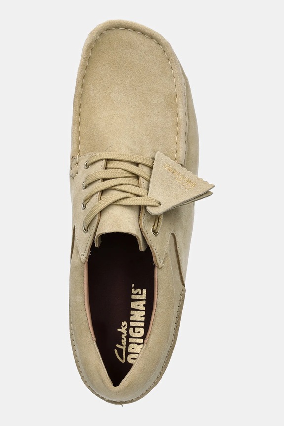 Clarks Originals suede shoes Wallabee Boat beige 26175753