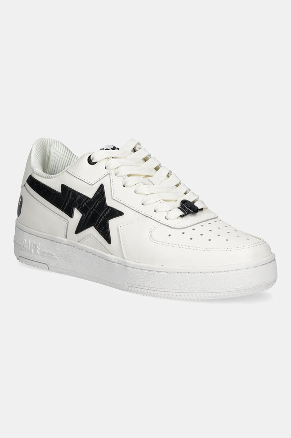 A Bathing Ape leather sneakers BAPE STA ICON #1 M2 grain leather white 1L30191306