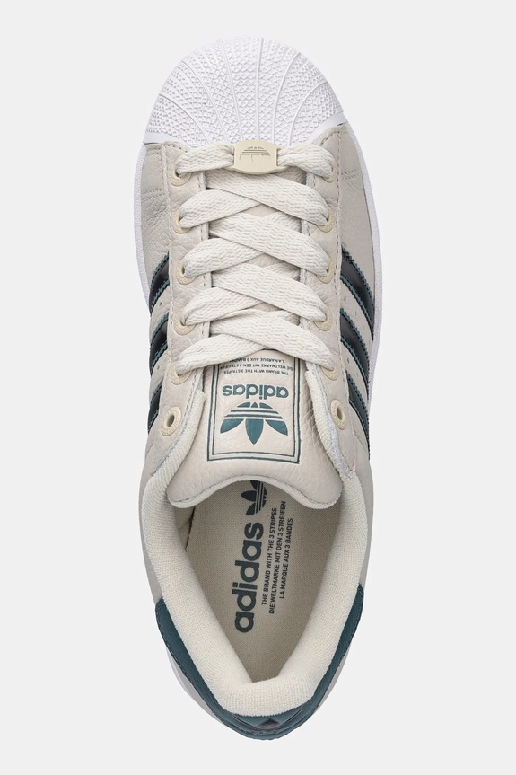 Kožne tenisice adidas Originals Superstar II bež JQ3913