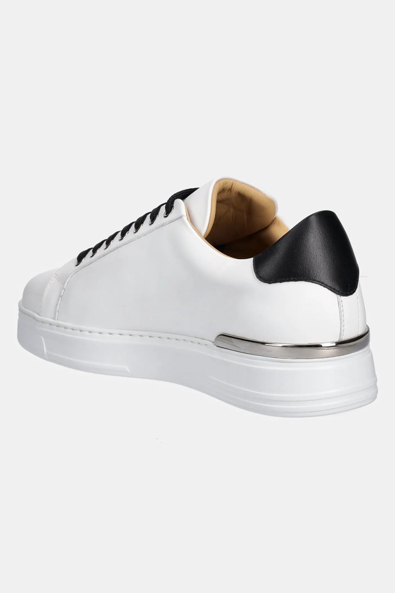 Obuv Kožené tenisky Philipp Plein Nappa Lo-Top Hexagon USC0692.PLE075N.02 biela