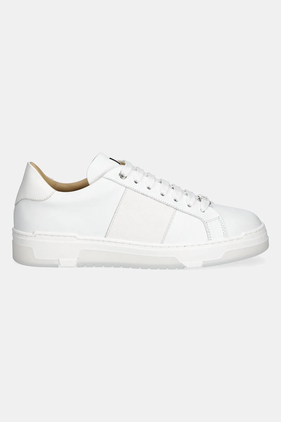 Kožené tenisky Philipp Plein Lo-Top Monogram USC0706.PLE005N.01 biela SS25