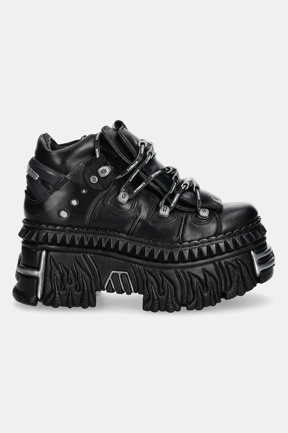 VETEMENTS leather sneakers Fire Platform UA66SN100B black SS25