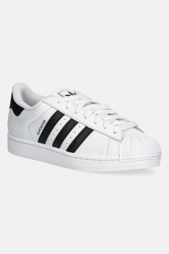 Kožne tenisice adidas Originals Superstar II ravni bijela IH8659