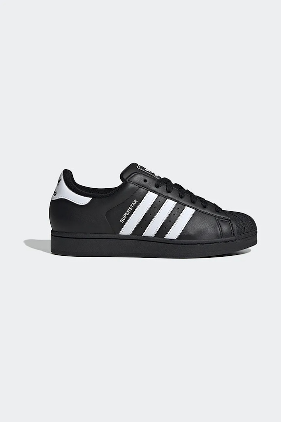 Kožne tenisice adidas Originals Superstar II ravni crna JI0079