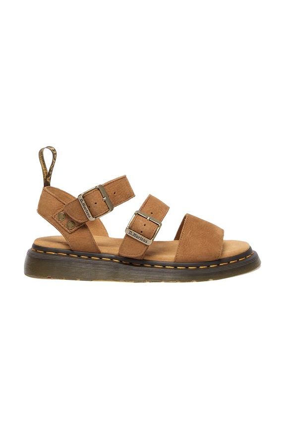 Sandale od nubuk kože Dr. Martens Gryphon ravna smeđa DM40625200