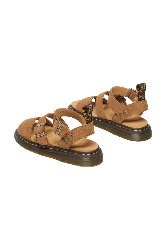Sandale od nubuk kože Dr. Martens Gryphon DM40625200 smeđa