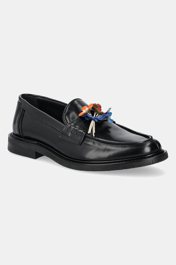 Δερμάτινα μοκασίνια Filling Pieces Loafer Bouquet λείο δέρμα μαύρο 44278131861