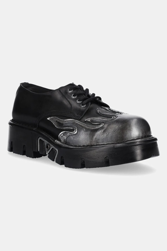 New Rock pantofi de piele METALLIC casual negru M.1553.C3