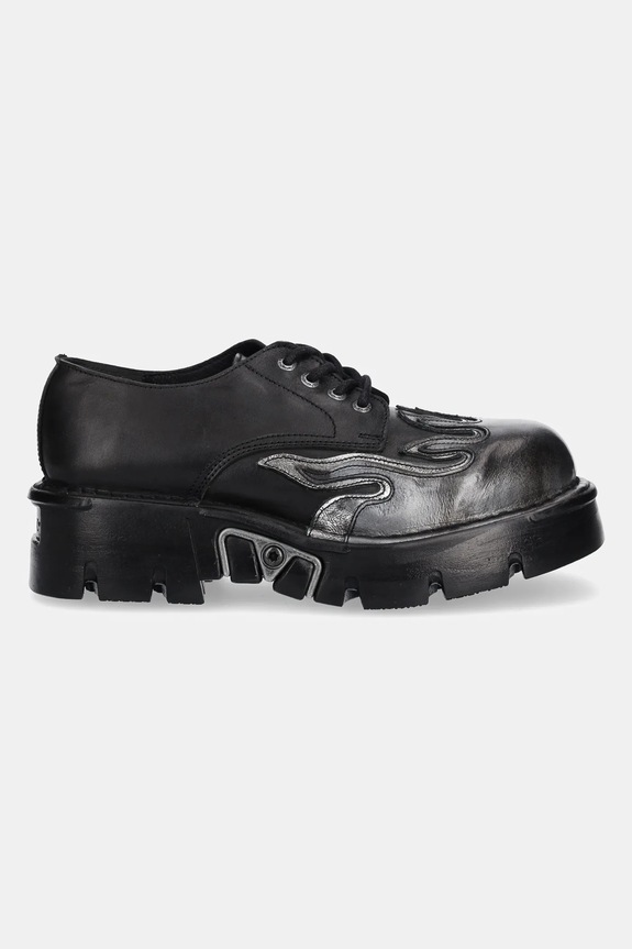 New Rock pantofi de piele METALLIC M.1553.C3 negru AA00