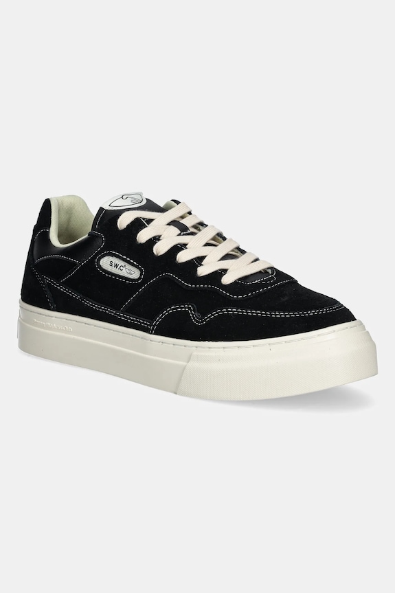 Tenisice od brušene kože Stepney Workers Club PEARL SUEDE tekstil crna YA20015