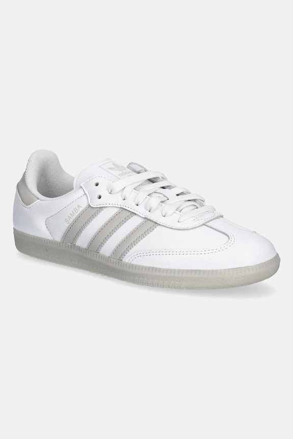 Kožené tenisky adidas Originals Samba OG plochá biela JI3206