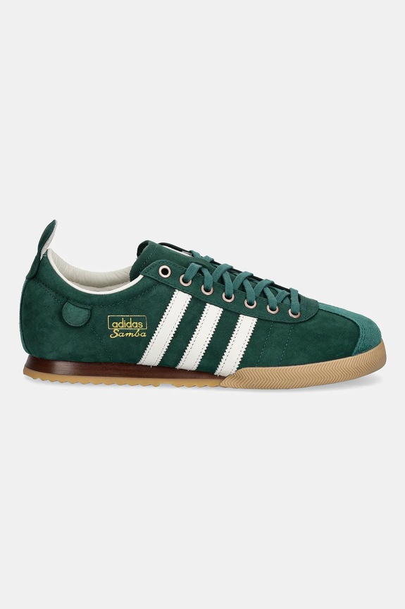 Маратонки от набук adidas Originals Samba JI3218 зелен SS25
