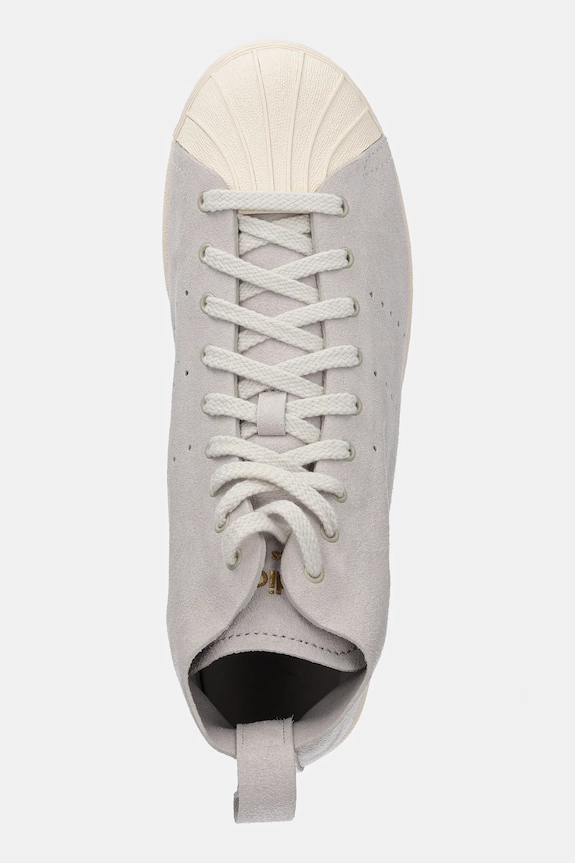 Велурени маратонки adidas Originals x Wales Bonner SupeRStar Hi сив JQ7633