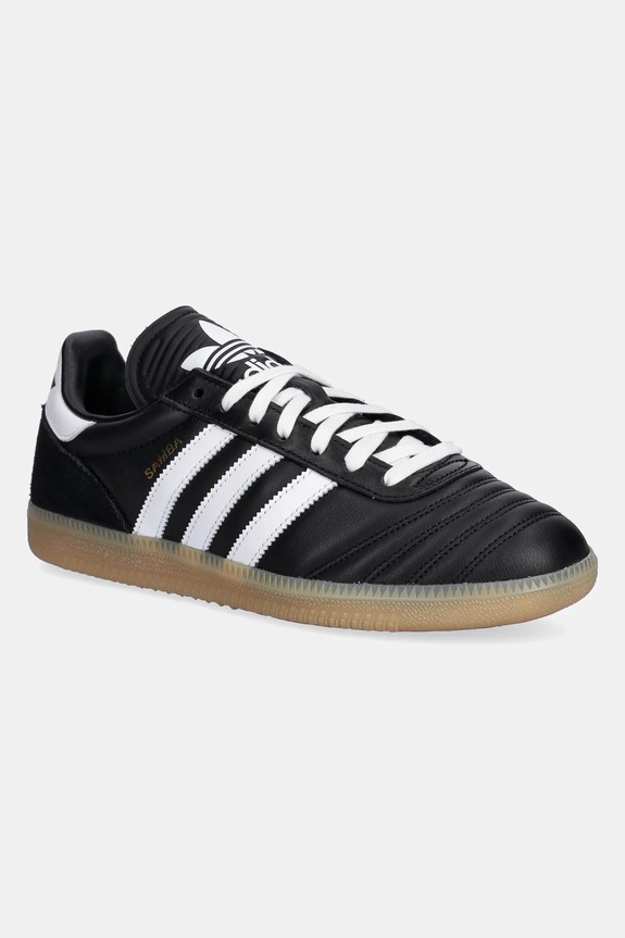Kožené tenisky adidas Originals Samba JP plochá čierna JQ9056
