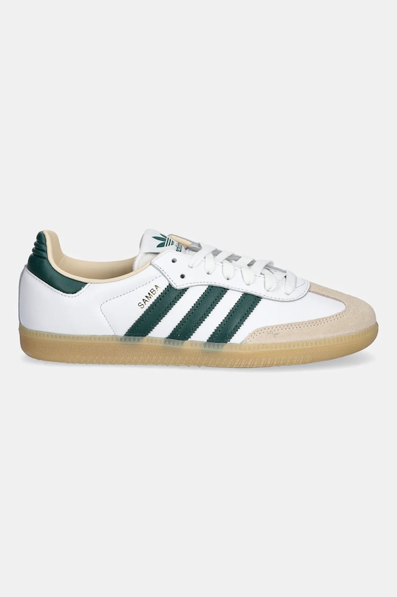 adidas Samba OG Cloud White Collegiate Green Gum JS3831 bianco AW25