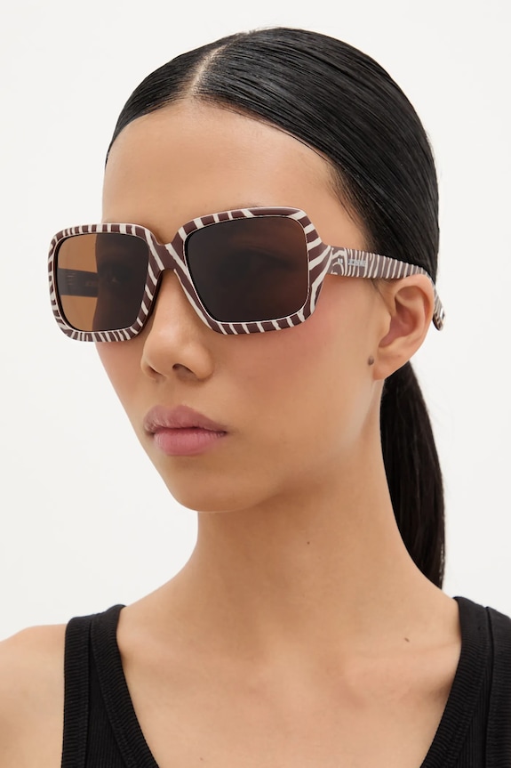 Jacquemus okulary przeciwsłoneczne CABANA jednolita brązowy JAC86C4SUN