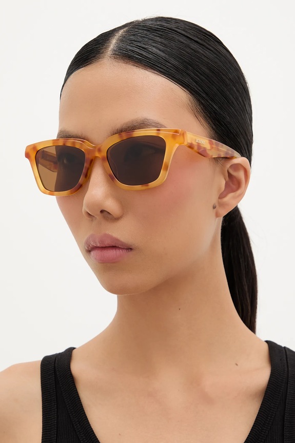 Jacquemus okulary przeciwsłoneczne CARRE jednolita brązowy JAC109C4SUN