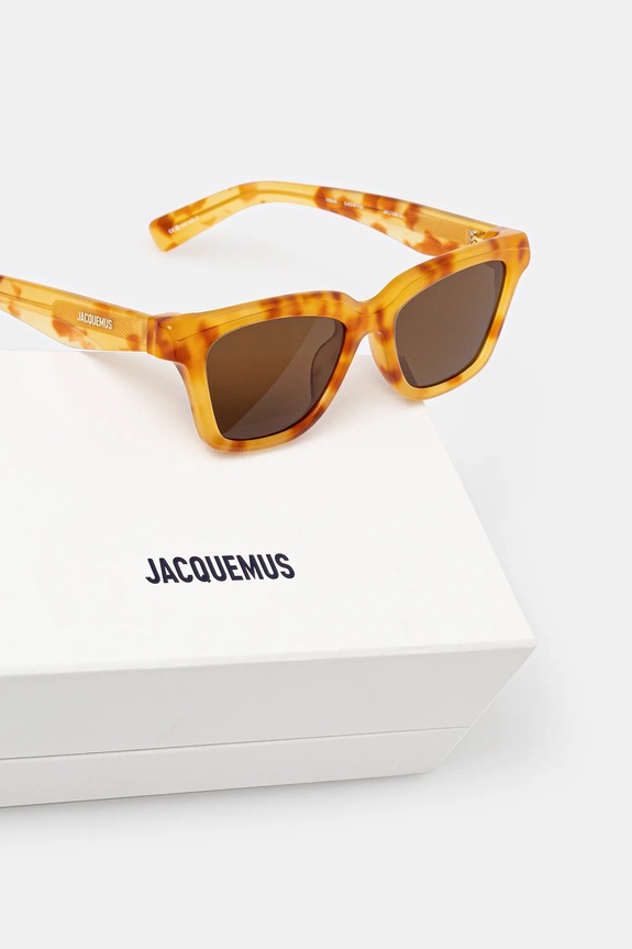 Jacquemus okulary przeciwsłoneczne CARRE JAC109C4SUN brązowy