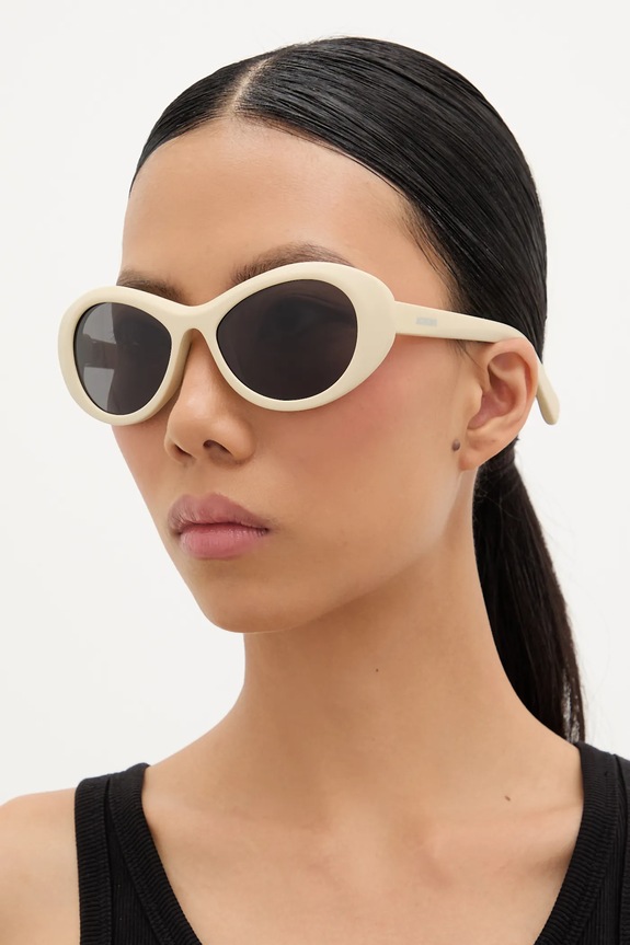 Jacquemus okulary przeciwsłoneczne ROND przezroczysta beżowy JAC107C2SUN