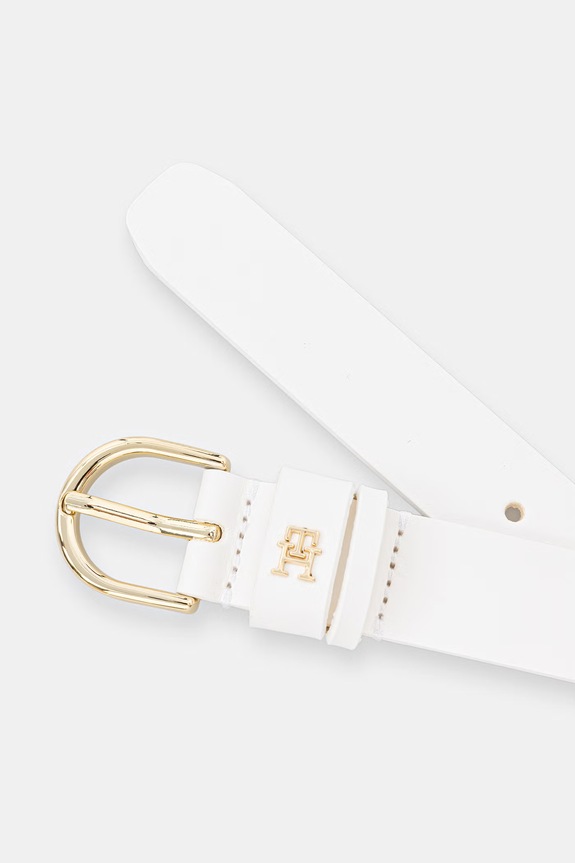 Tommy Hilfiger ζώνη γυναικεία δερμάτινη AW0AW16836 λευκό SS26