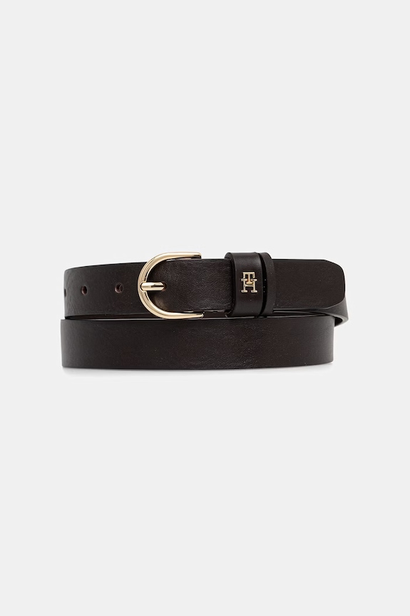 Tommy Hilfiger pasek damski skórzany brązowy AW0AW16836